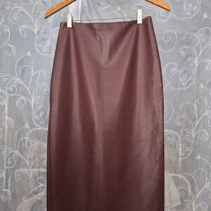 Bailey 44 Faux Leather Pencil Skirt – Burgundy